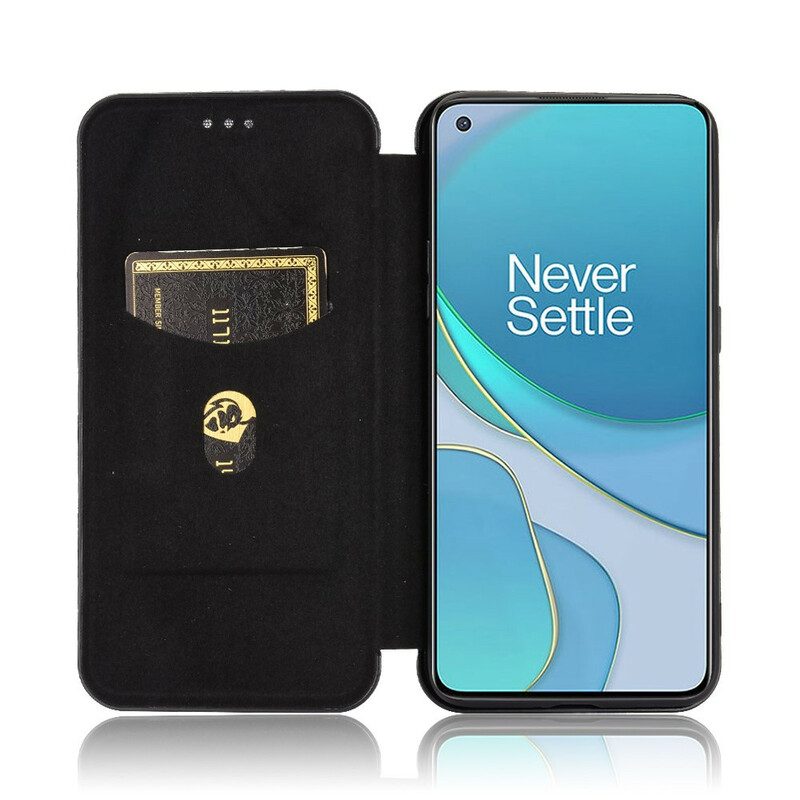 Folio Cover OnePlus 8T Custodia in pelle Silicone Colorato Al Carbonio