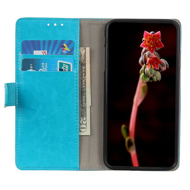 Folio Cover OnePlus 8T Semplice Effetto Pelle Lucida