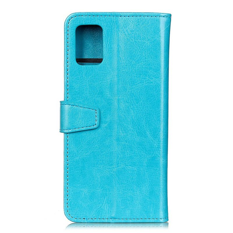 Folio Cover OnePlus 8T Semplice Effetto Pelle Lucida