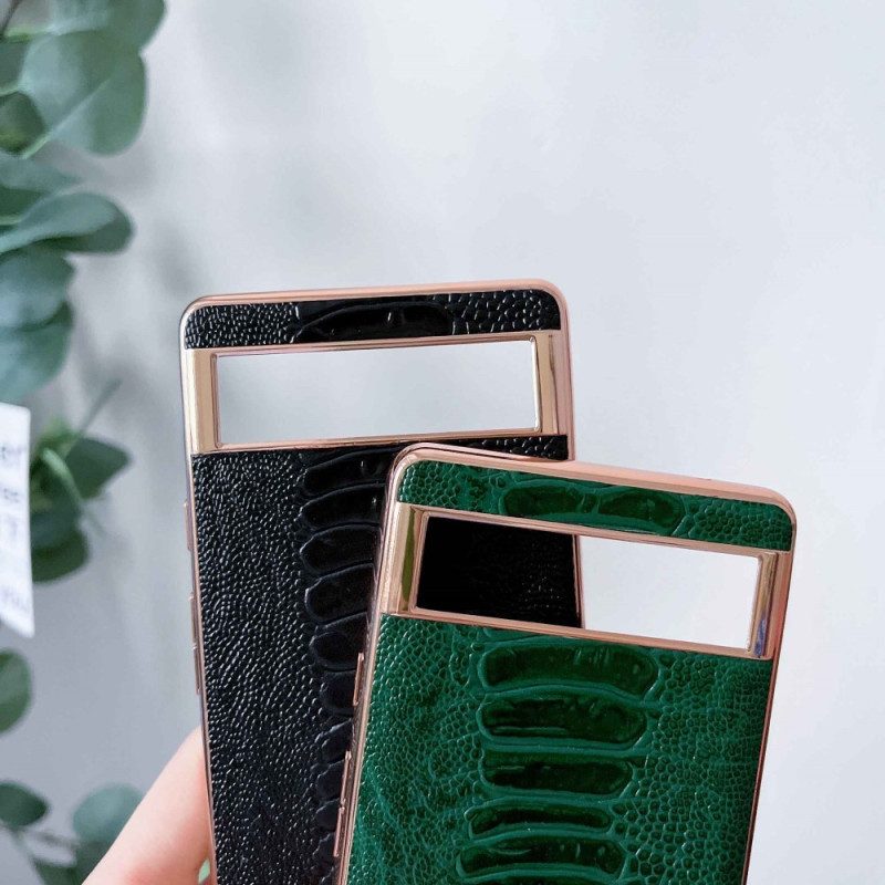 Cover Google Pixel 7 Pro Stile Di Struzzo In Vera Pelle