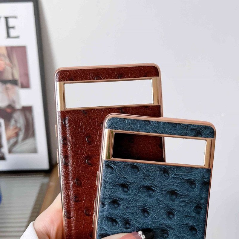 Cover Google Pixel 7 Pro Vera Pelle Stile Struzzo