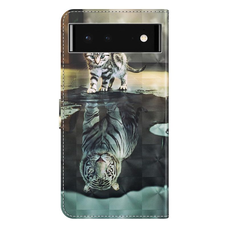 Custodia A Portafoglio Google Pixel 7 Pro Sogno Di Gattino Strappy