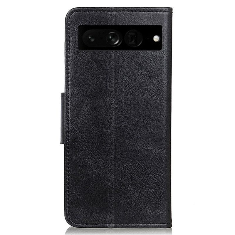 Custodia in pelle Google Pixel 7 Pro Chiusura In Pelle Stile Reversibile