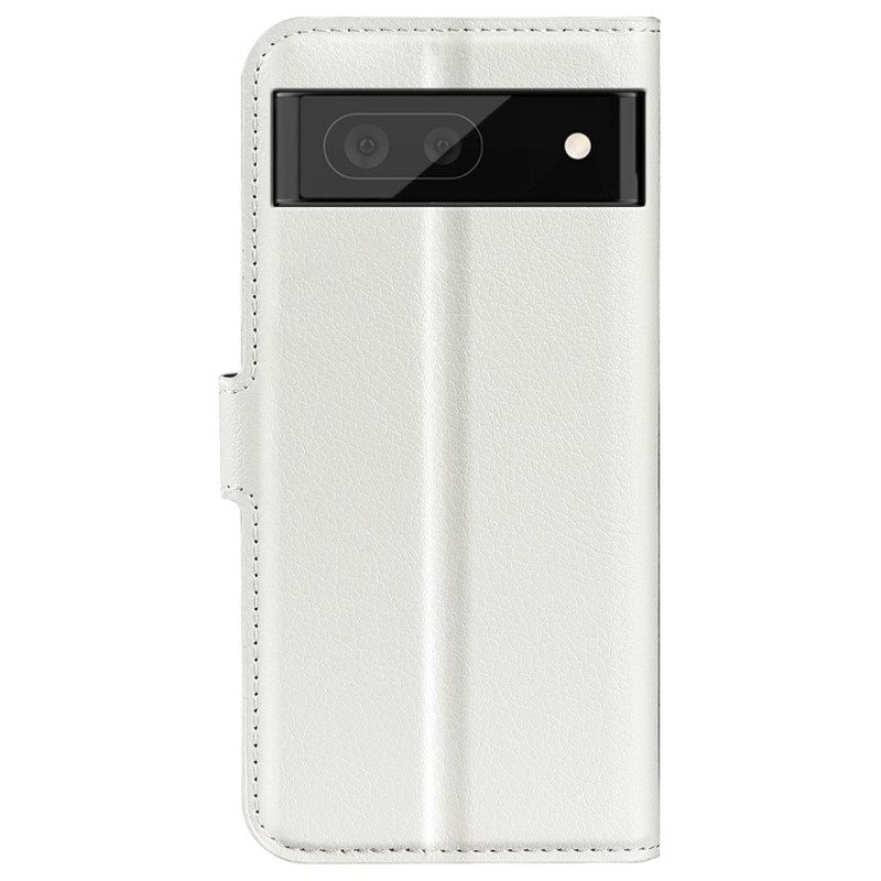 Custodia in pelle Google Pixel 7 Pro Classica Ecopelle Litchi