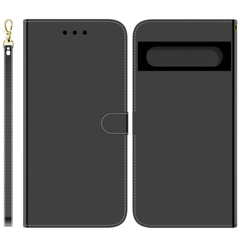 Custodia in pelle Google Pixel 7 Pro Copri Specchietto In Ecopelle