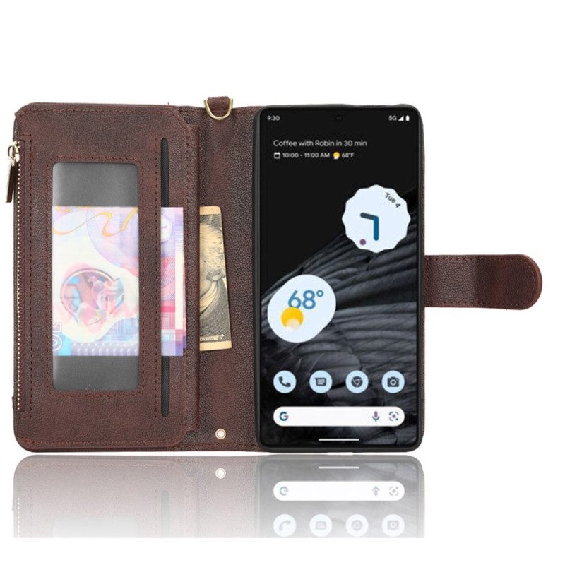 Custodia in pelle Google Pixel 7 Pro Ecopelle Con Cordino E Tracolla