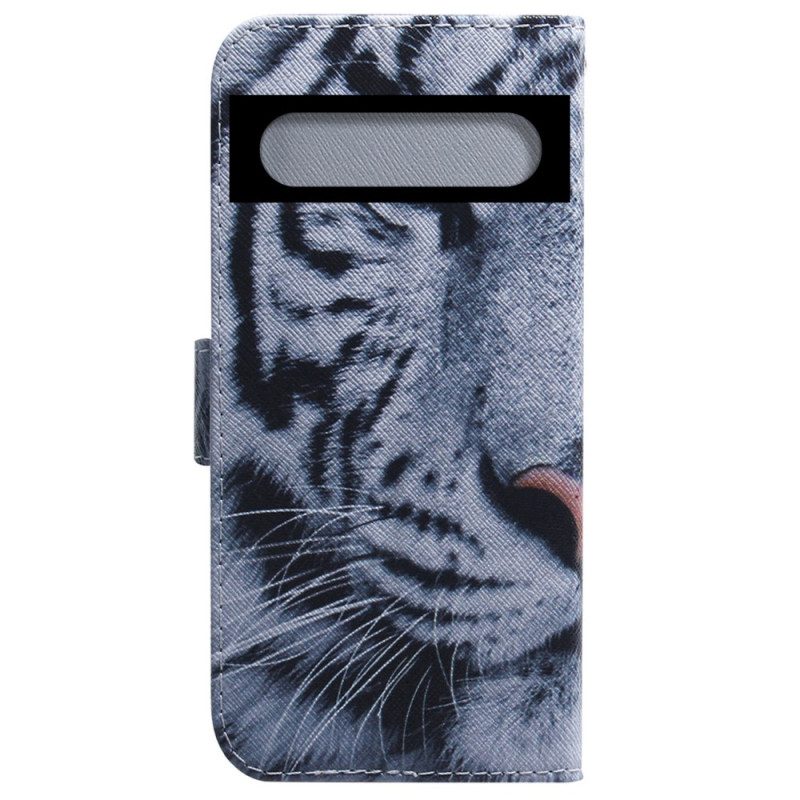 Custodia in pelle Google Pixel 7 Pro Tigre Bianca