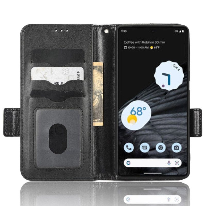 Custodia in pelle Google Pixel 7 Pro Triangoli Stampati Con Cordino