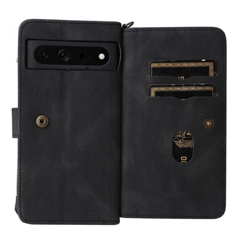 Custodia in pelle Google Pixel 7 Pro Vintage Multifunzionale