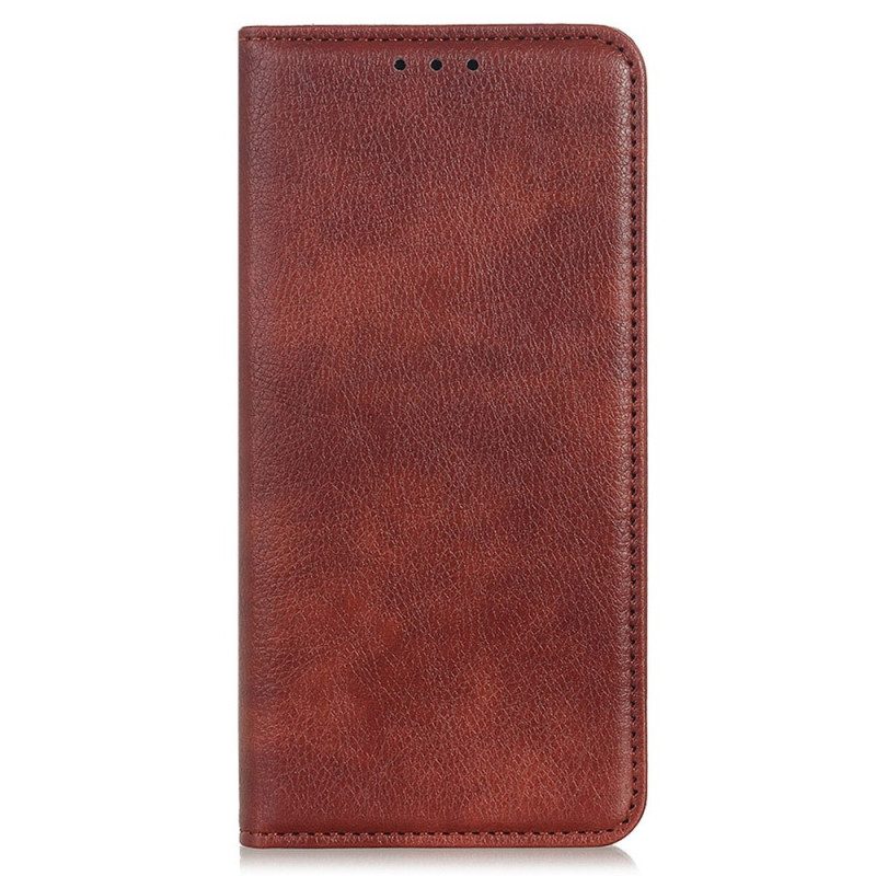 Folio Cover Google Pixel 7 Pro Custodia in pelle Crosta Di Cuoio Litchi