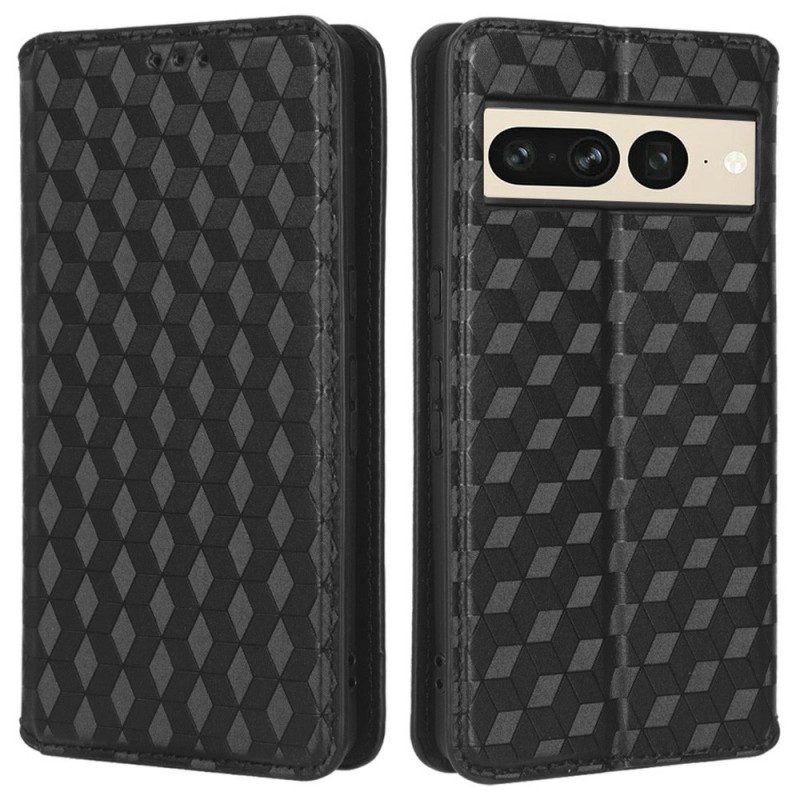 Folio Cover Google Pixel 7 Pro Custodia in pelle Cubi 3d