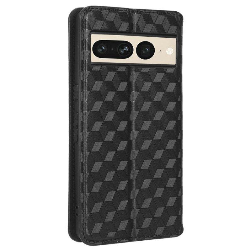 Folio Cover Google Pixel 7 Pro Custodia in pelle Cubi 3d