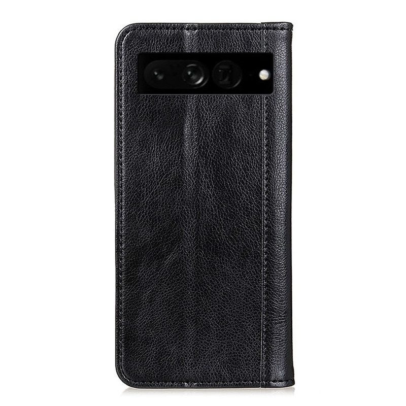 Folio Cover Google Pixel 7 Pro Custodia in pelle Cuoio Spaccato