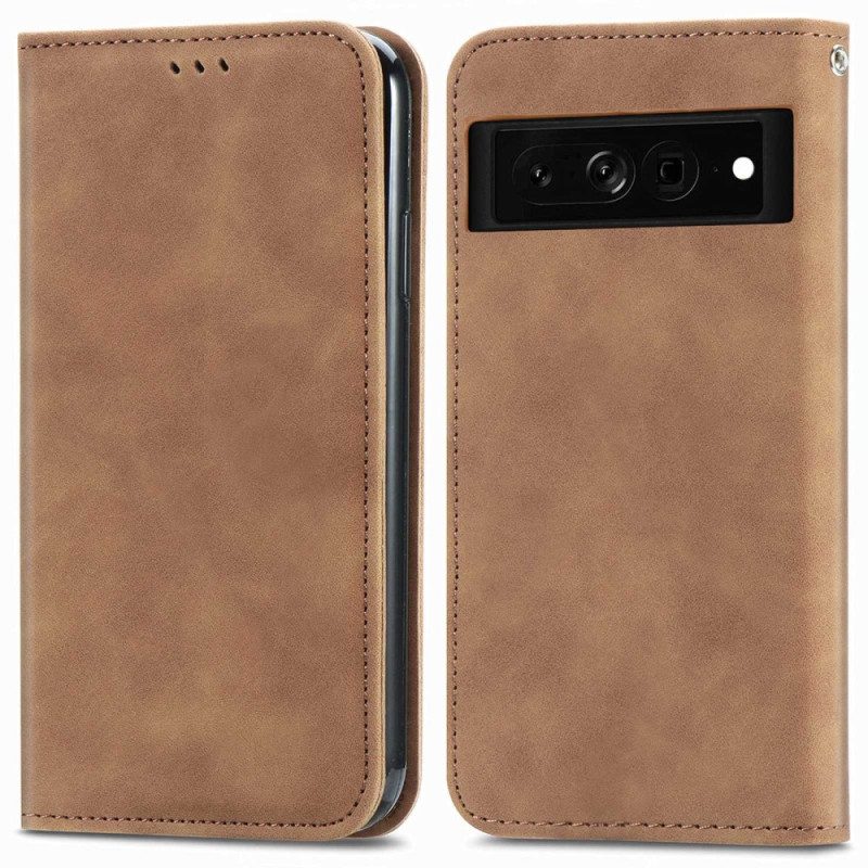 Folio Cover Google Pixel 7 Pro Custodia in pelle Serie D'epoca