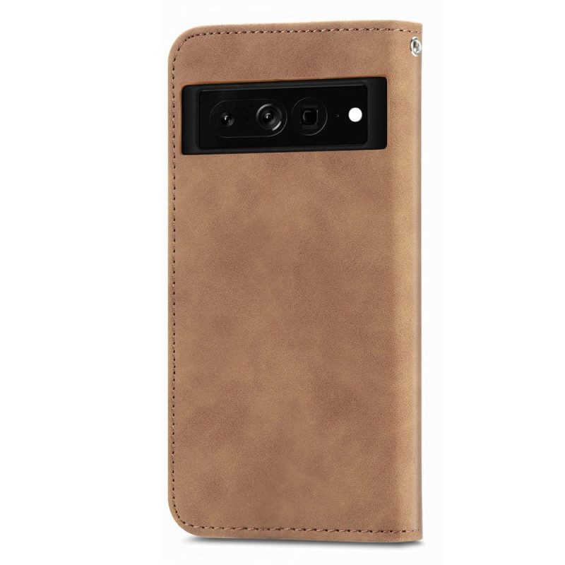 Folio Cover Google Pixel 7 Pro Custodia in pelle Serie D'epoca