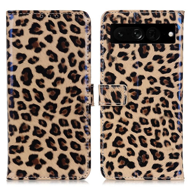 Folio Cover Google Pixel 7 Pro Effetto Pelle Di Leopardo