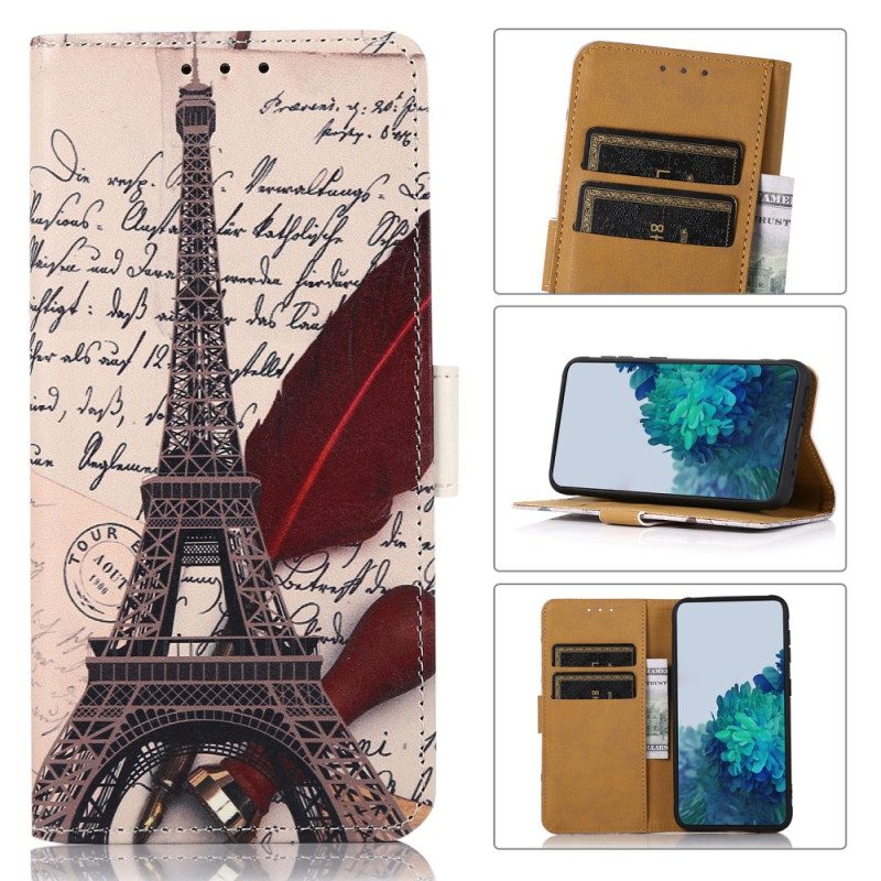 Folio Cover Google Pixel 7 Pro Torre Eiffel Del Poeta