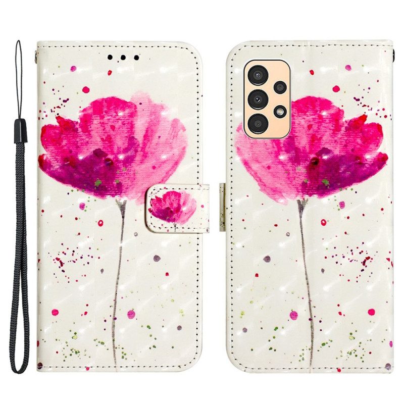 Cover Samsung Galaxy A13 Cinturino Papavero