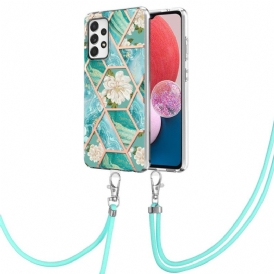 Cover Samsung Galaxy A13 Con Cordoncino Di Fiori