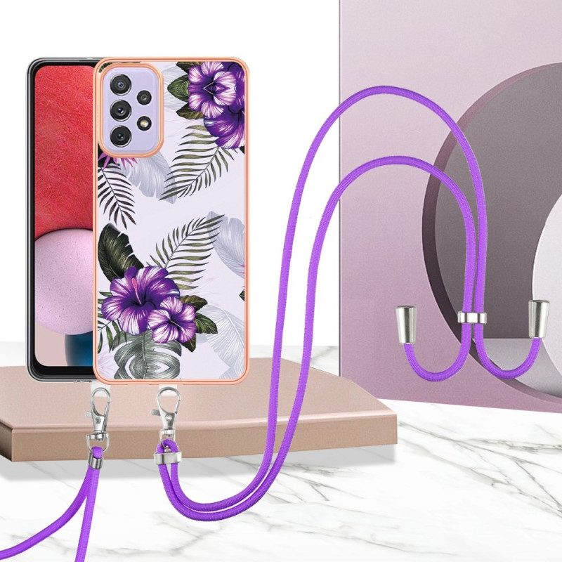 Cover Samsung Galaxy A13 Con Cordoncino Di Fiori