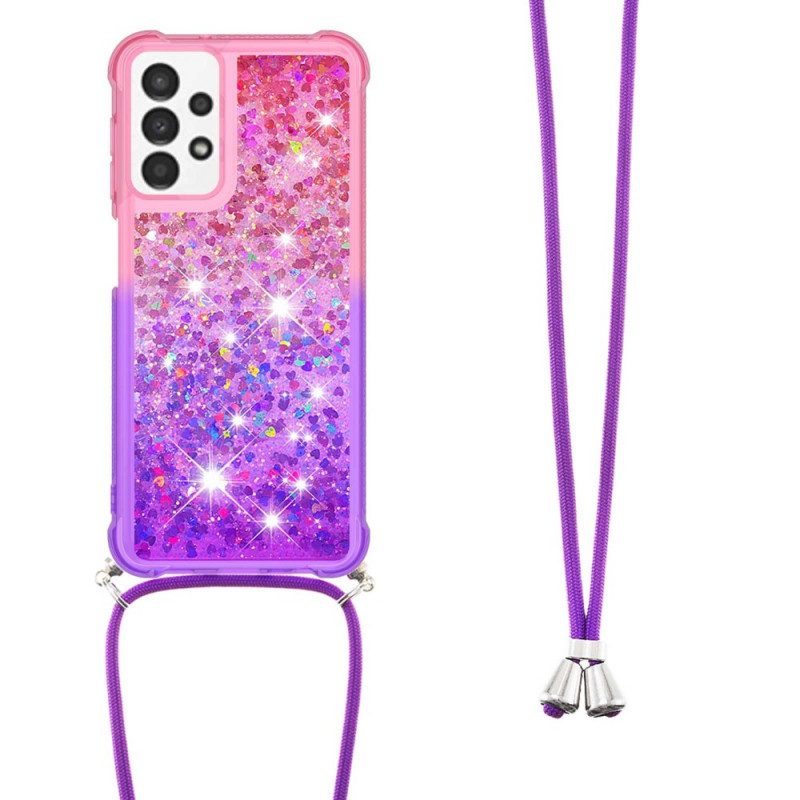 Cover Samsung Galaxy A13 Cordoncino In Silicone Glitterato