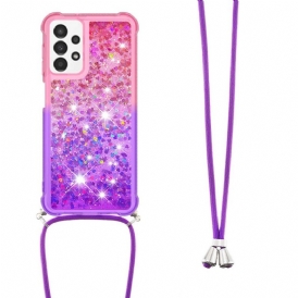 Cover Samsung Galaxy A13 Cordoncino In Silicone Glitterato