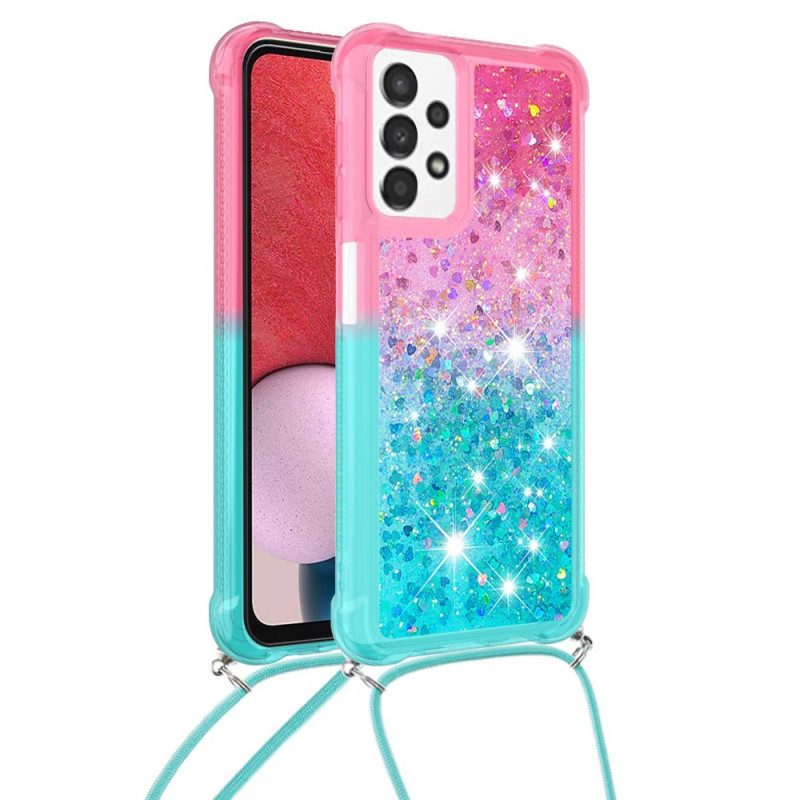 Cover Samsung Galaxy A13 Cordoncino In Silicone Glitterato