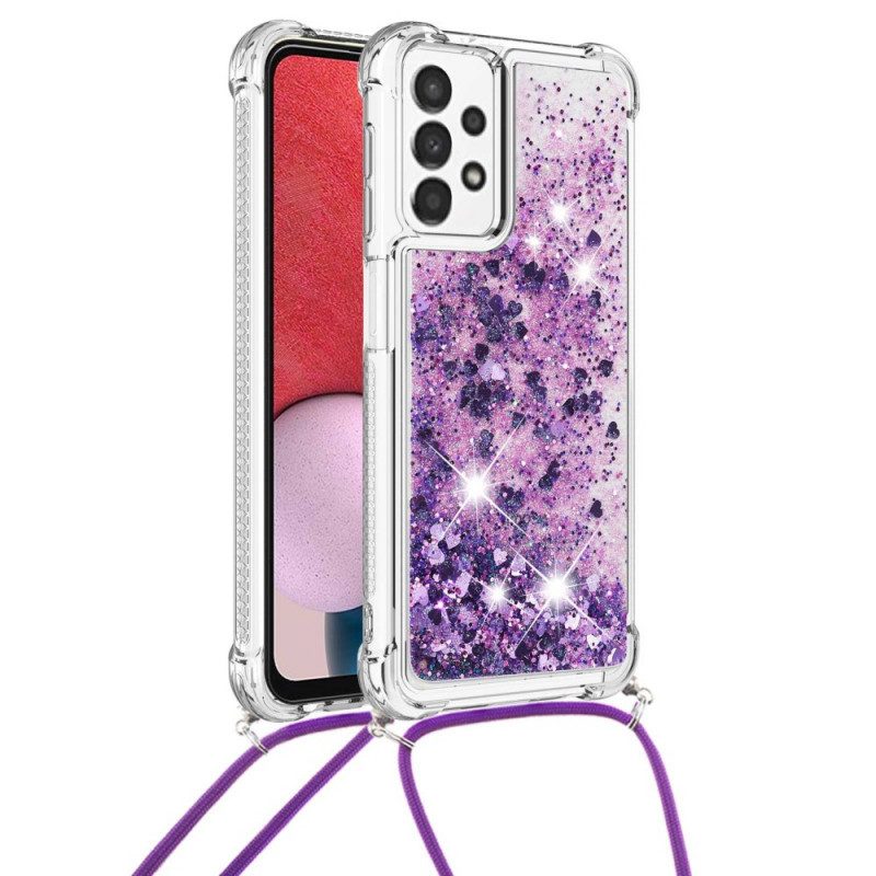 Cover Samsung Galaxy A13 Design Con Paillettes Con Coulisse