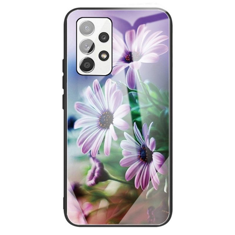 Cover Samsung Galaxy A13 Fiori In Vetro Temperato