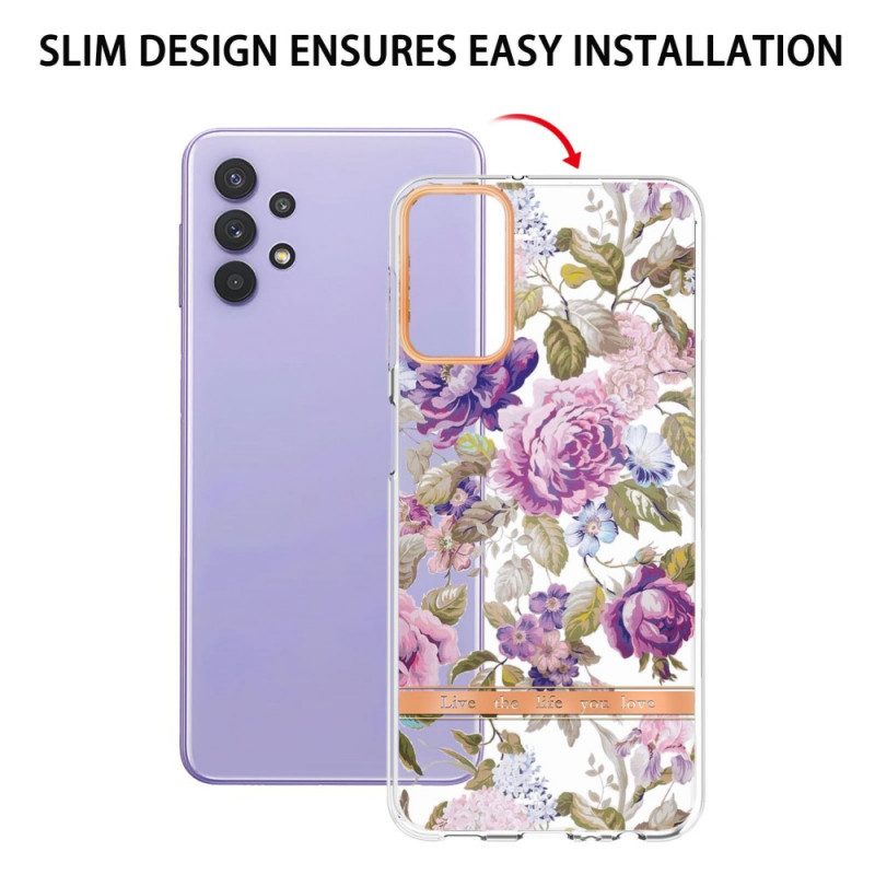 Cover Samsung Galaxy A13 Floreale Senza Soluzione Di Continuità