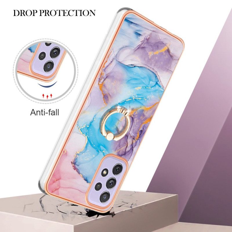 Cover Samsung Galaxy A13 Marmo Con Supporto Ad Anello