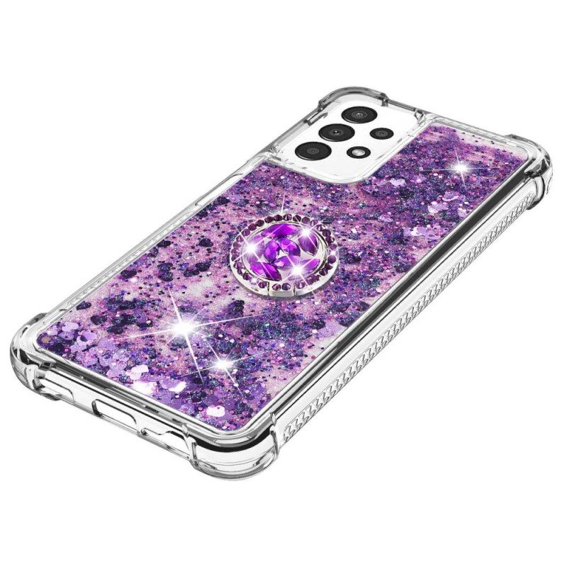 Cover Samsung Galaxy A13 Paillettes Con Supporto Ad Anello