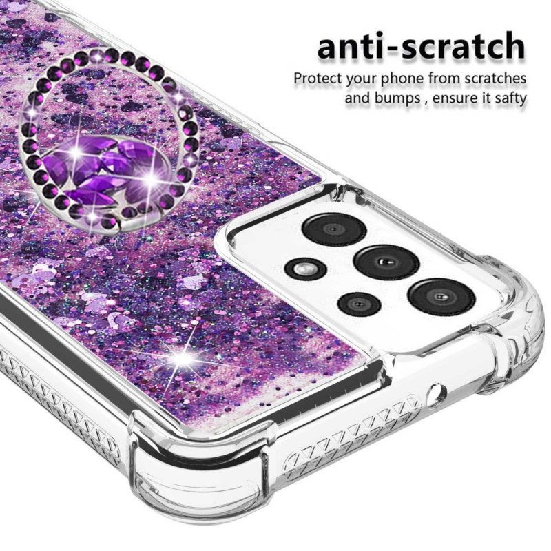 Cover Samsung Galaxy A13 Paillettes Con Supporto Ad Anello