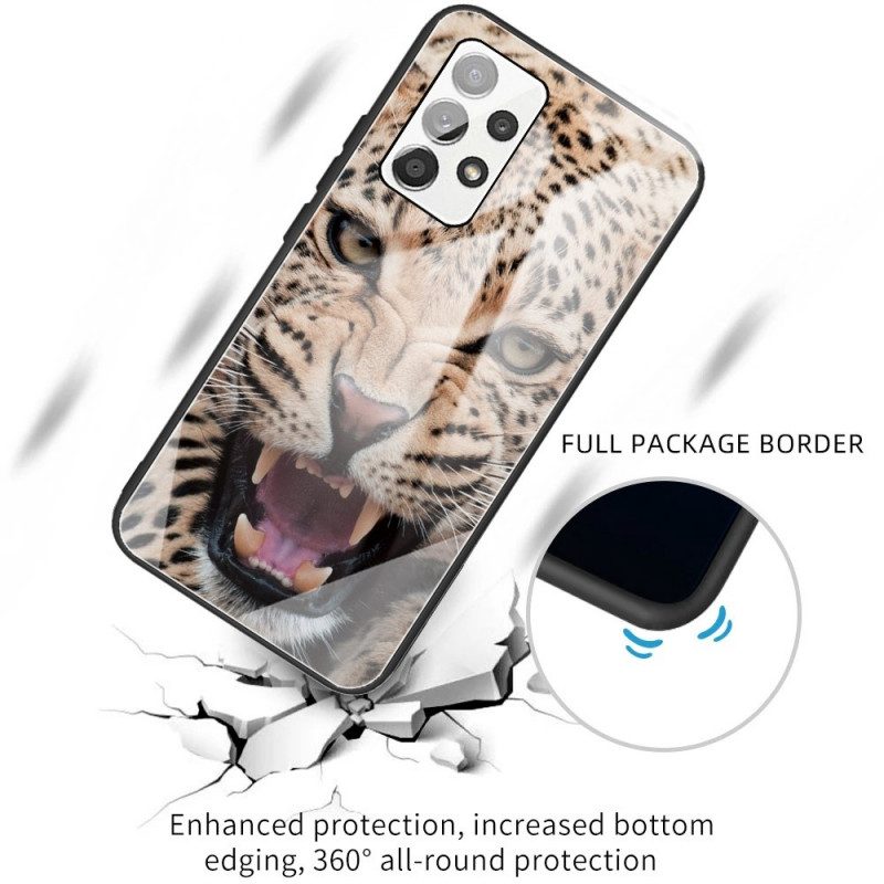 Cover Samsung Galaxy A13 Vetro Temperato Leopardo