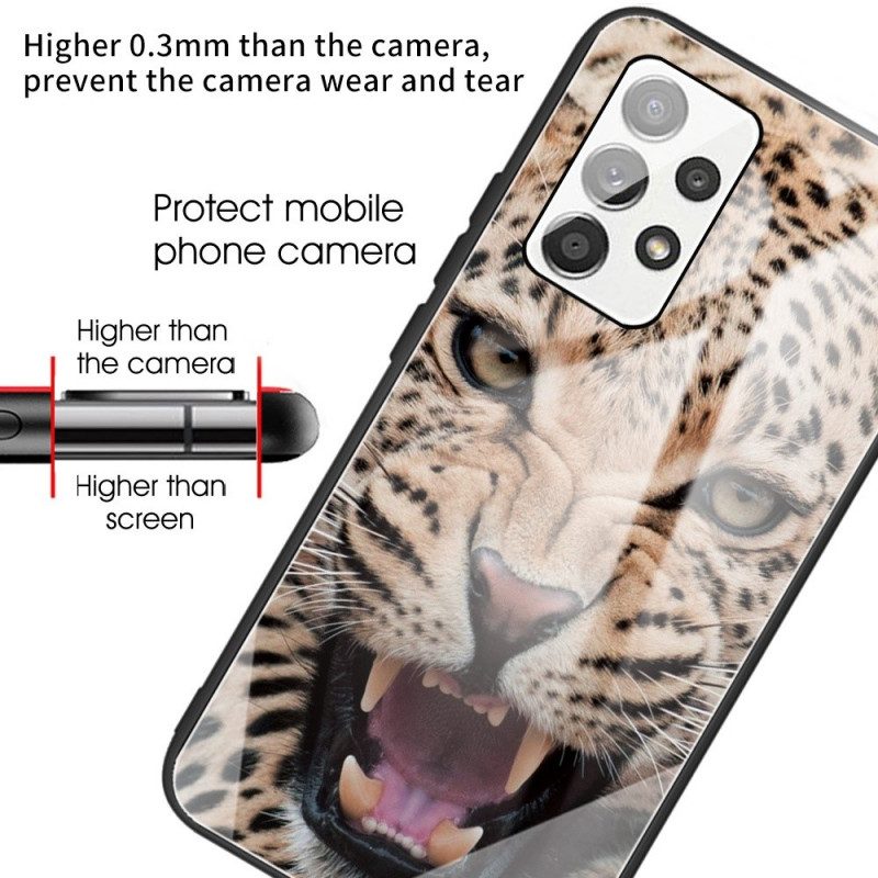 Cover Samsung Galaxy A13 Vetro Temperato Leopardo