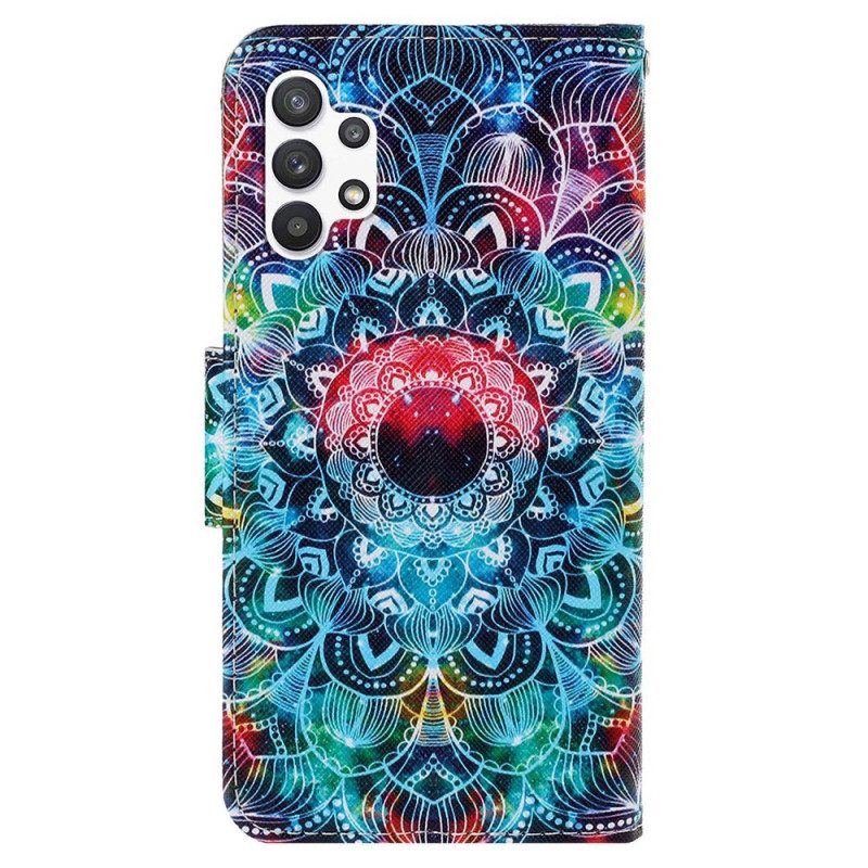 Custodia A Portafoglio Samsung Galaxy A13 Mandala Con Spalline Vistose