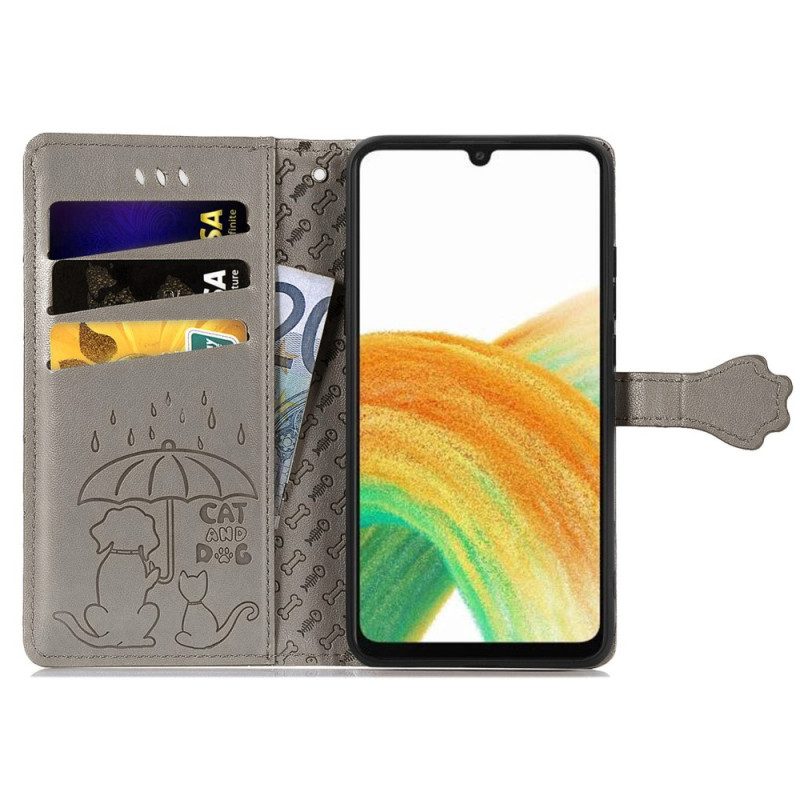 Custodia in pelle Samsung Galaxy A13 Animali Animati