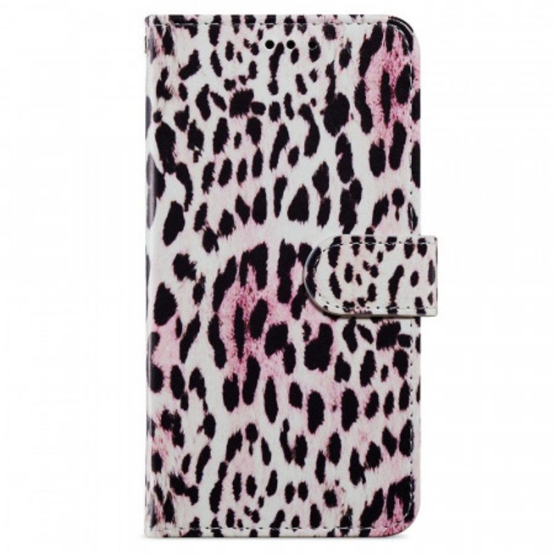 Custodia in pelle Samsung Galaxy A13 Leopardato