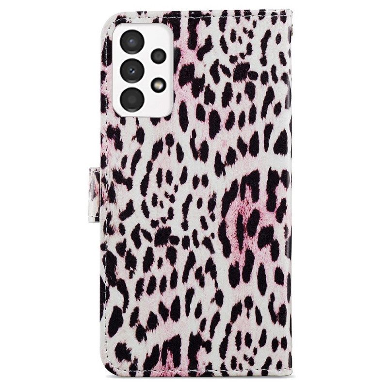 Custodia in pelle Samsung Galaxy A13 Leopardato