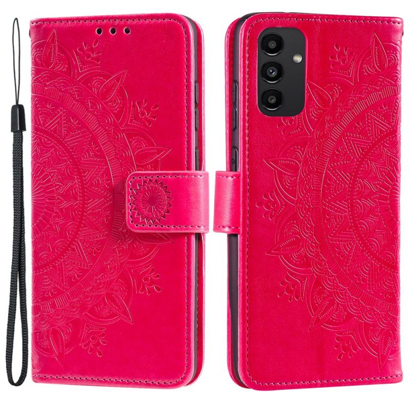 Custodia in pelle Samsung Galaxy A13 Mandala Del Sole