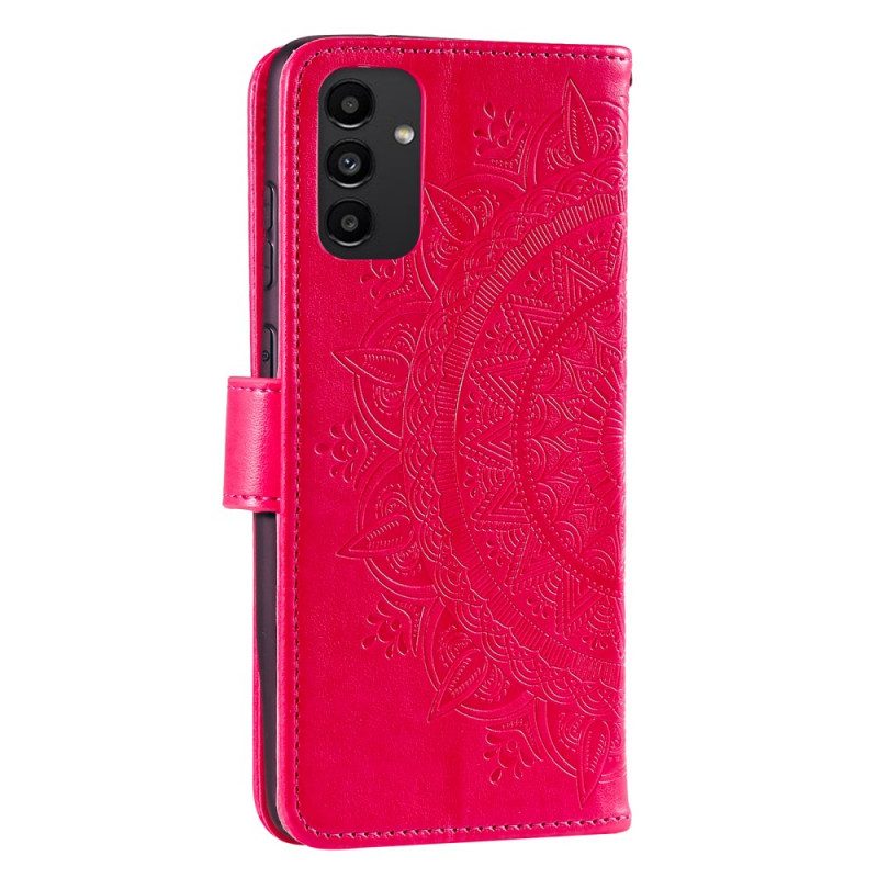 Custodia in pelle Samsung Galaxy A13 Mandala Del Sole