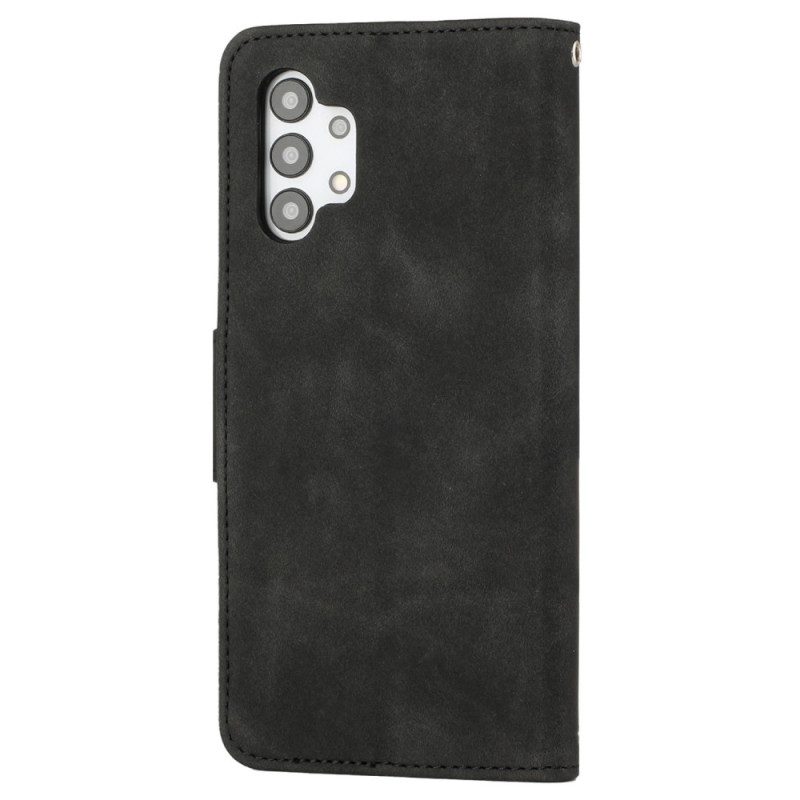 Custodia in pelle Samsung Galaxy A13 Stile Vintage Con Cinturino