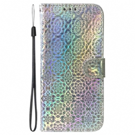 Custodia in pelle Samsung Galaxy A13 Strappy Fiori Psichedelici