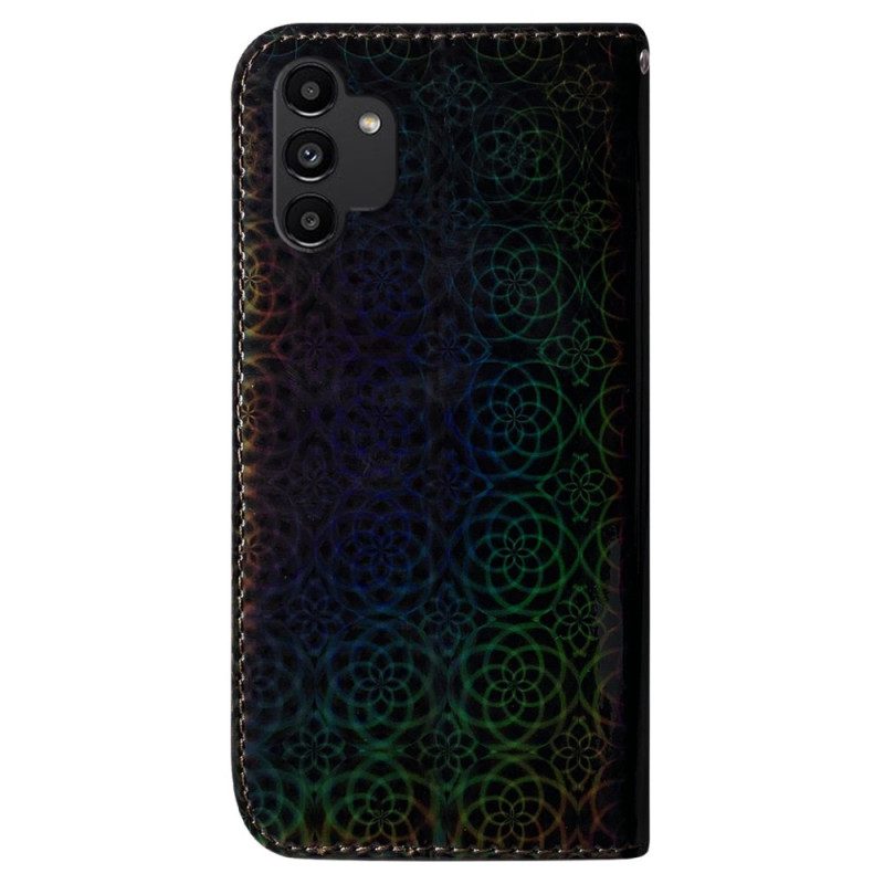 Custodia in pelle Samsung Galaxy A13 Strappy Fiori Psichedelici