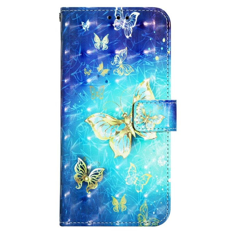 Custodia in pelle Samsung Galaxy A13 Volo Di Farfalle In Cordino