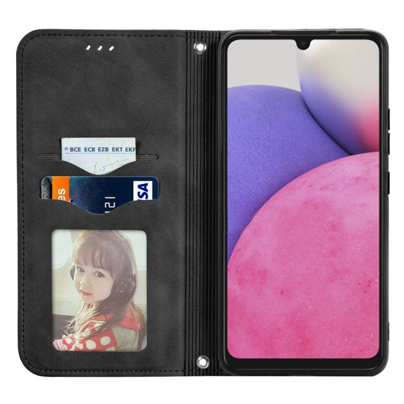 Folio Cover Samsung Galaxy A13 Custodia in pelle Disegno D'epoca