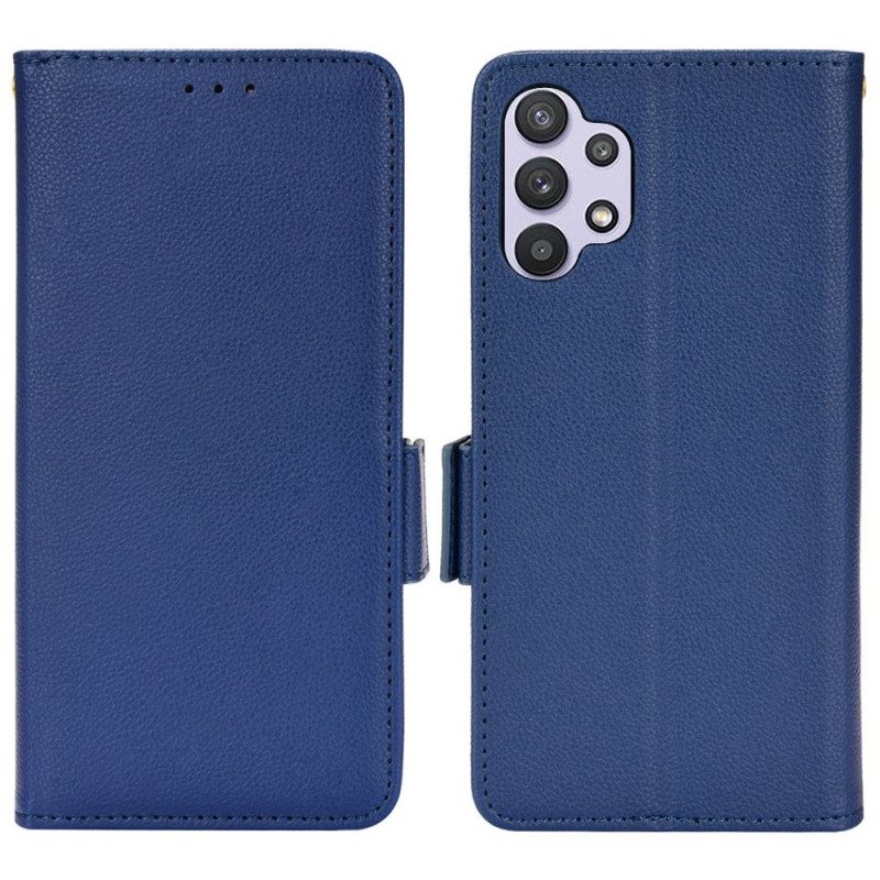 Folio Cover Samsung Galaxy A13 Ecopelle Tradizionale Litchi