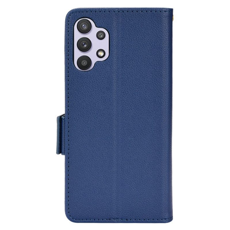 Folio Cover Samsung Galaxy A13 Ecopelle Tradizionale Litchi