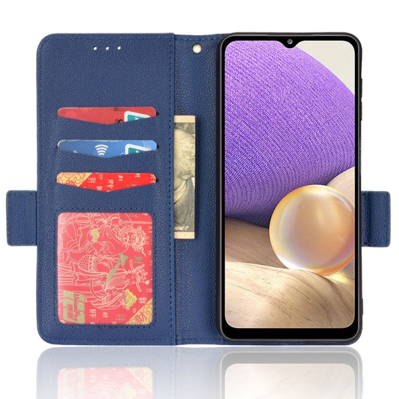 Folio Cover Samsung Galaxy A13 Ecopelle Tradizionale Litchi