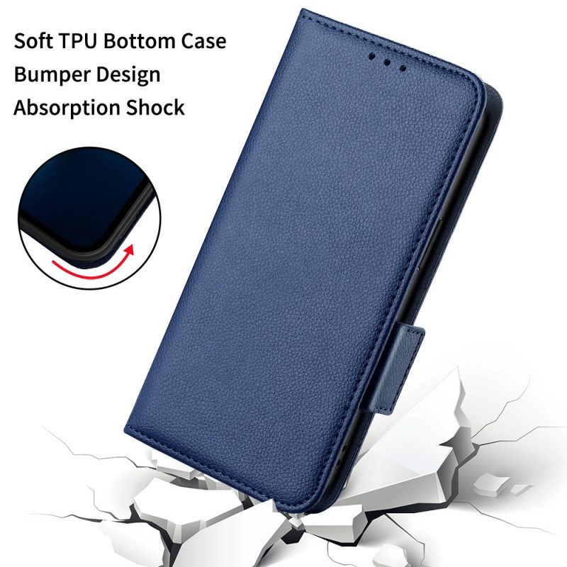 Folio Cover Samsung Galaxy A13 Ecopelle Tradizionale Litchi